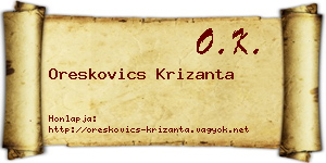 Oreskovics Krizanta névjegykártya